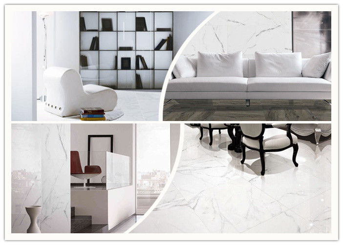 White Marble Look Porcelain Tile / 24x48 Floor Tile Accurate Dimensions Fashion
